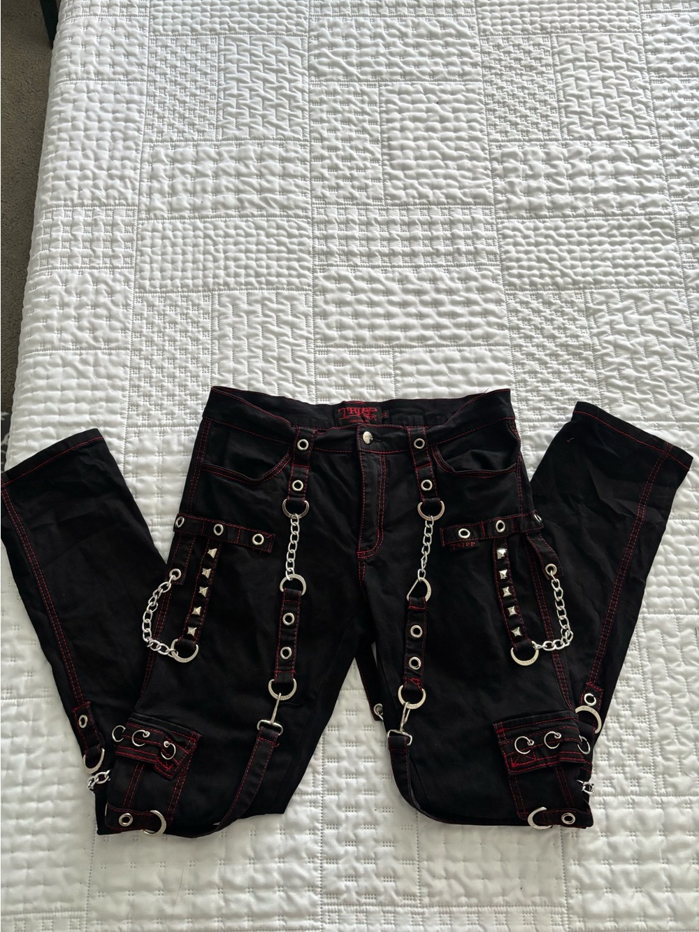 Tripp NYC black & red skinny jeans